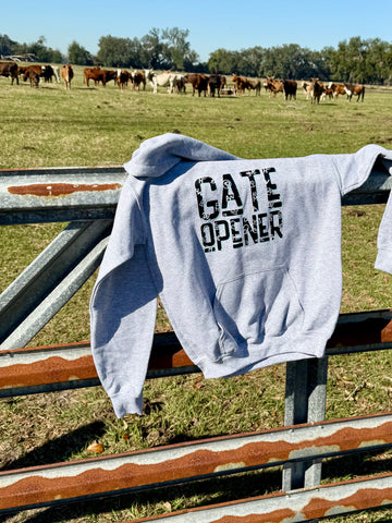 Gate Opener Youth Hoodie, Farm Theme Kids Apparel