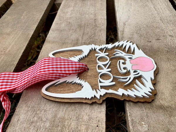 German Shepherd Ornament | Christmas Stocking Dog Name Tag Wooden Custom Decor