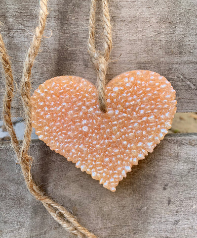 Heart Car Freshener | Shimmery Scented Decor for Rear View Mirror