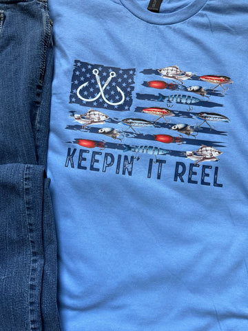 Keepin' It Reel Fishing T-Shirt, Men's Graphic Tee
