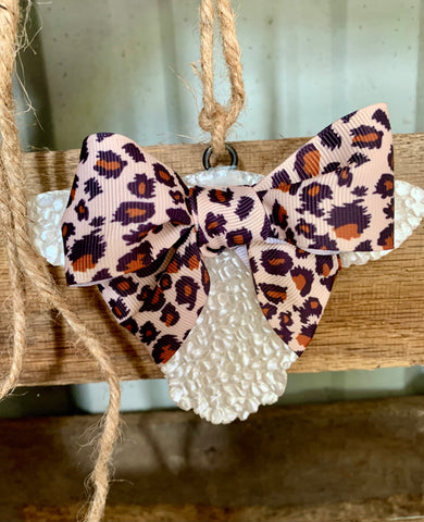 Leopard Bow Cow Car Freshener | Southern Scented Auto Decor