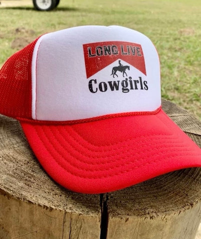 Long Live Cowgirls Trucker Hat | Edgy Western Fashion Otto Brand Foam Front Retro Style Cap