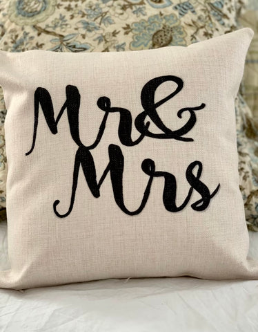Mr & Mrs Pillow Cover | Master Bedroom Decor Cover Only