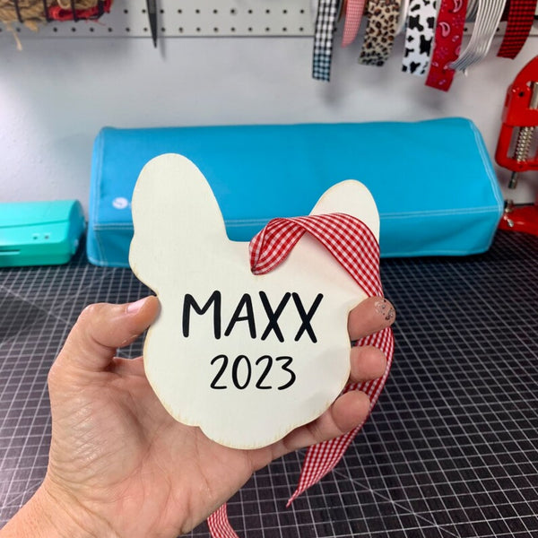 Handmade Wooden Boston Terrier Ornament | Personalized Dog Lover’s Christmas Decor - The Stenciled Barn