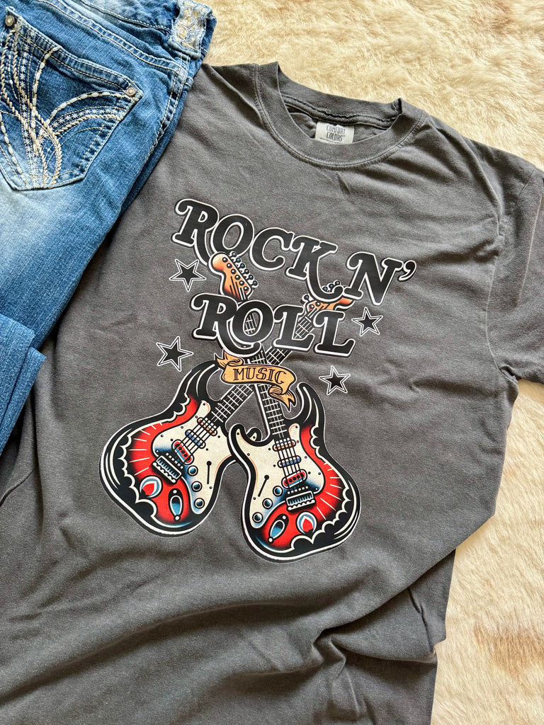 Rock Band Graphic Tee Music T-shirt with Guitars, Comfort Colors Brand