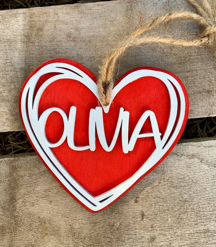 Rustic Wooden Heart Name Tag | Custom Handcrafted for Valentine's Day
