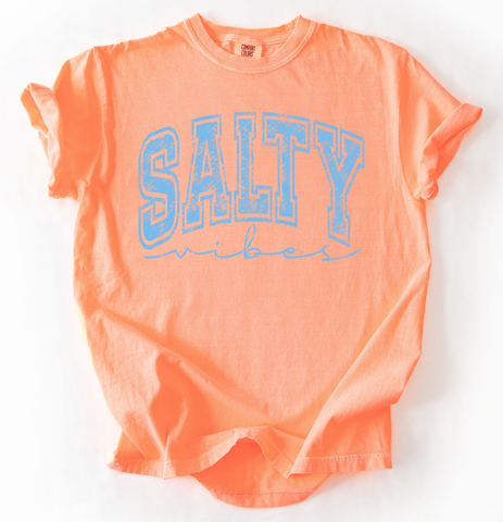 Salty Vibes Neon Summer Graphic Tee for Women