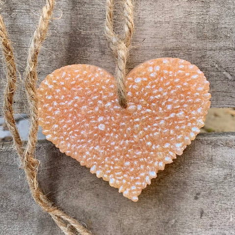 Shimmery Heart Car Freshener | Scented Rearview Mirror Decor for Cars - The Stenciled Barn
