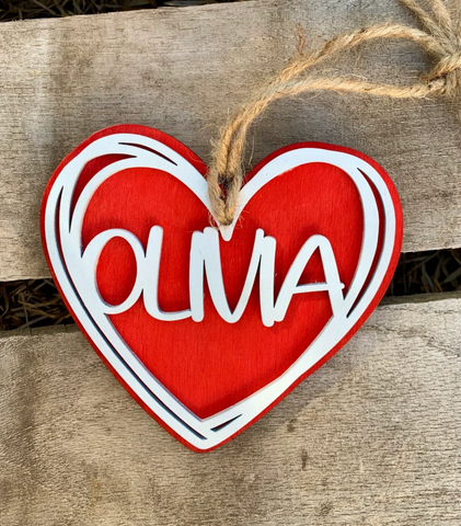 Rustic Wooden Heart Name Tag