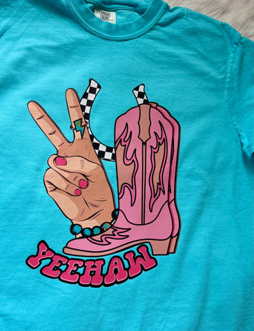 Trendy_Western_Graphic_Tee Comfort Colors Lagoon Blue