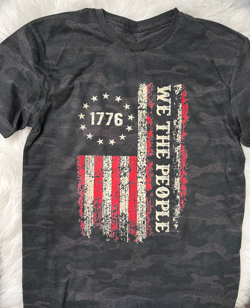 We The People USA Flag T-Shirt | Patriotic Graphic Tees | Camo Shirts for Men