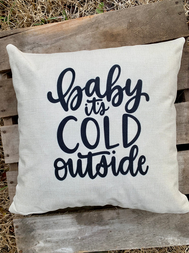 Winter Pillow Cover | Baby It's Cold Outside Zipper Enclosure