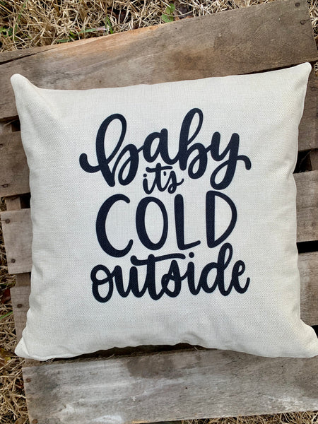 Winter Pillow Cover | Baby It's Cold Outside Zipper Enclosure