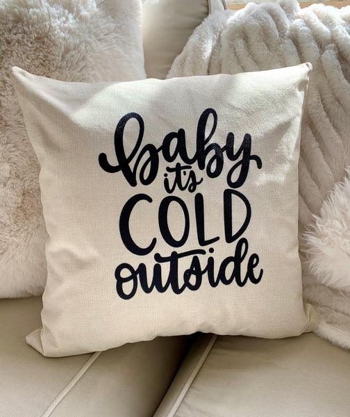 Winter Pillow Cover | Baby It's Cold Outside Zipper Enclosure