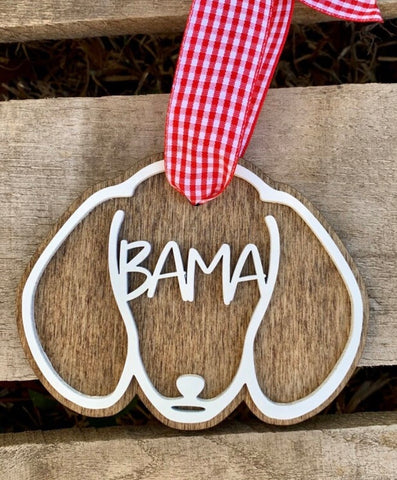 Wooden Dachshund Ornament Personalized with Name | Christmas Tree or Stocking Tag
