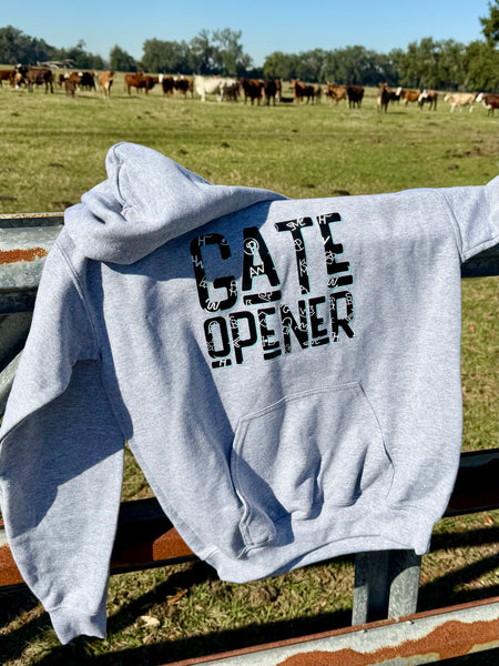 Gate Opener Youth Hoodie, Farm Theme Kids Apparel
