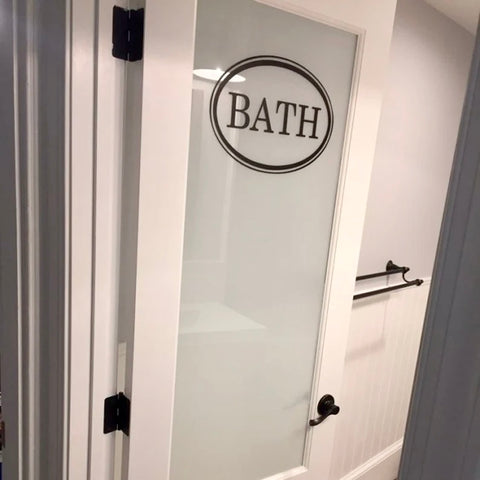 Oval Bath Door Decal | Farmhouse Style DIY Vinyl Decor