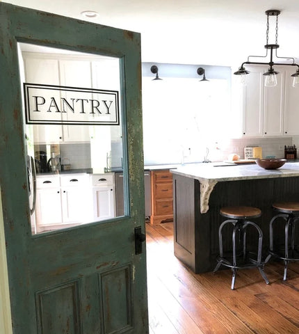 Pantry Door Decal | Farmhouse Style Vinyl Lettering for Glass