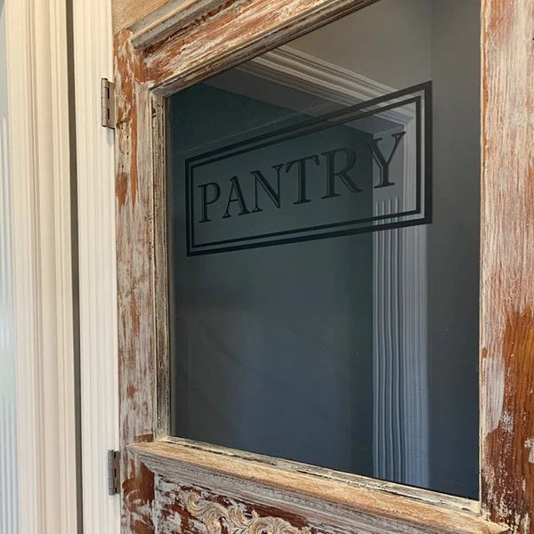 Pantry Door Decal | Farmhouse Style Vinyl Lettering for Glass