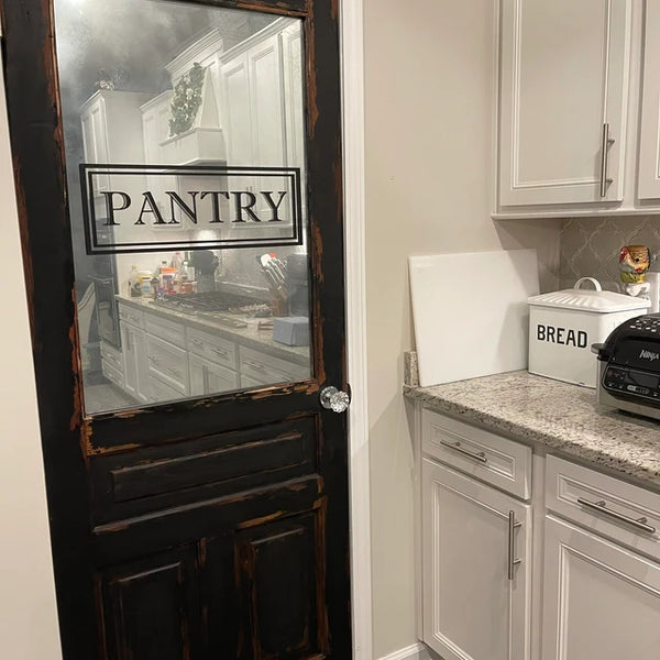 Pantry Door Decal | Farmhouse Style Vinyl Lettering for Glass