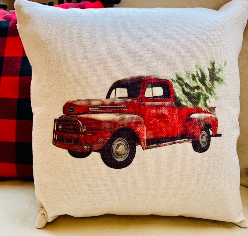 Red Truck Pillow Cover