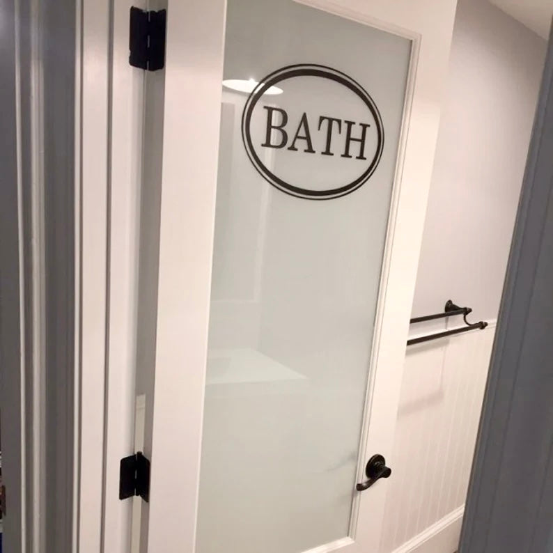 Oval Bath Door Decal